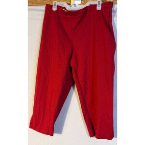 Tribal Red Womens Size 16W Dress Pants Slim Fit Capri Cropped Office Stretch 1X